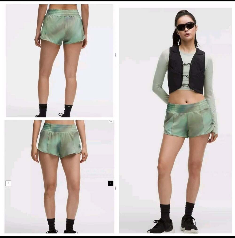 Lululemon Hotty Hot HR Short 2.5" *Lined in Chroma Drift Green Palm Court
